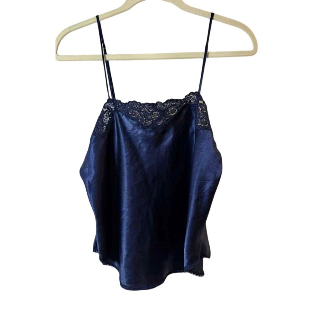 Vintage Y2K Linda Satin Camis with Lace Trim Women's sz. M